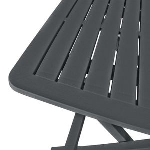 Ensemble table et chaise de jardin KIMISS Mobilier de bistro pliable 3 pcs Plastique Anthracite-LEF
