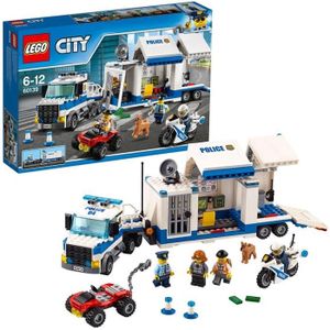ASSEMBLAGE CONSTRUCTION LEGO® City 60139 Le poste de commandement mobile de police, Kit de Construction Jouet Camion et Moto pour Enfants 6 ans et +