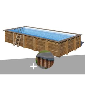 PISCINE Kit piscine bois Sunbay Braga 8,15 x 4,20 x 1,46 m + Bâche hiver