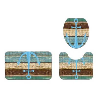 3 Pieces Ensemble De Salle De Bains Tapis Couverture De Toilette