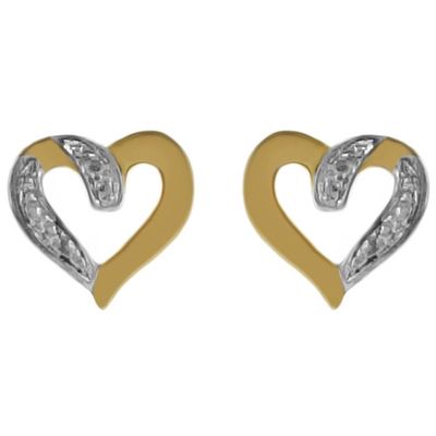 Boucles D'oreilles Pendantes Cœur Ajouré Plaqué Or 18 Carats - Pour Femme - Neuves Avec étiquettes