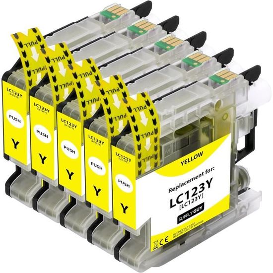 Cartouche D'encre Jaune Compatible Brother LC123Y - Capacité 10 Ml - Neuf Sous Emballage