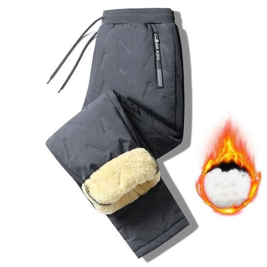 EDOTON Pantalon Jogging Chaud Femme - Pantalon Thermique Polaire Hiver Doublé Poches, S-XL, Avec Cordon Serrage