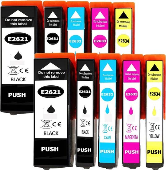 Cartouches D'encre Compatibles HP 924 - Pack De 5 (2 Noir + Cyan + Magenta + Jaune) - Haut Rendement Pour OfficeJet Pro - 10