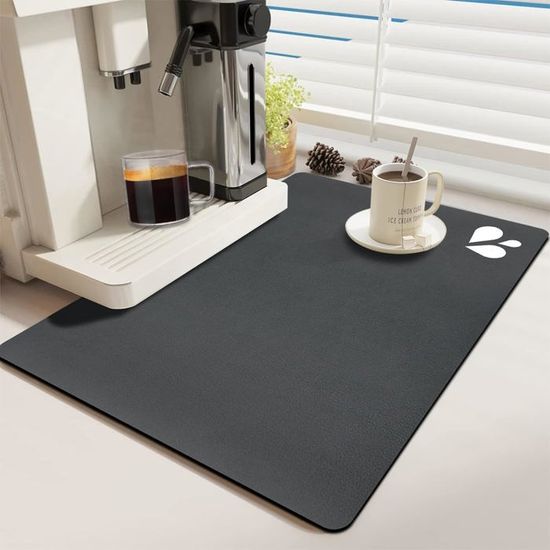 Tapis D'égouttement Pour Vaisselle SOSMAR – 60x30 Cm Noir, Absorbant, Antidérapant, Séchage Rapide