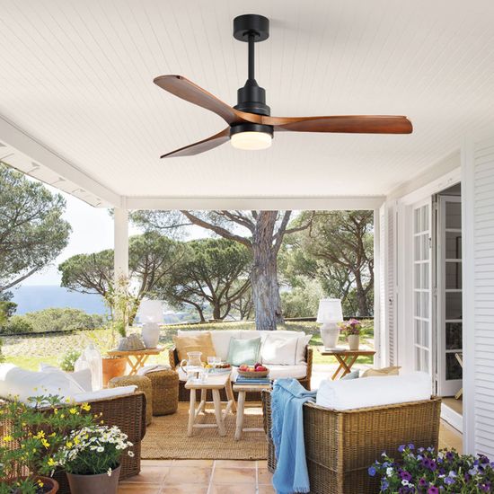 Kichler Ventilateur de plafond Patio Renew 52 po noir satiné | Home Depot Canada