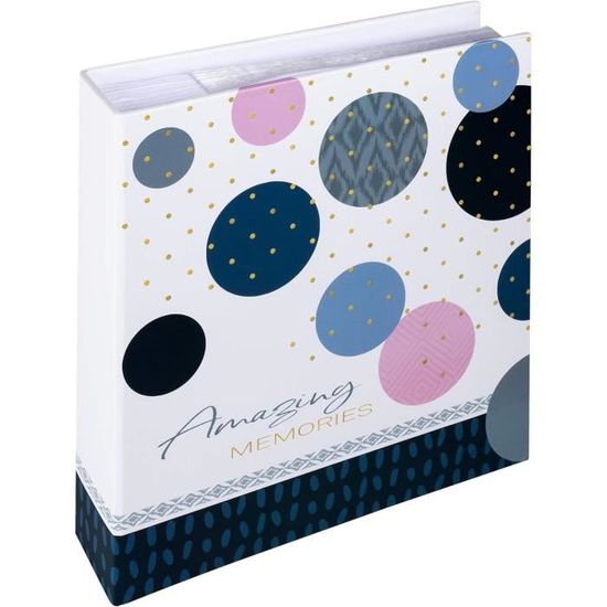 Album Photo Mémo Classique Bleu - Style Cuir Kenro Grace, Neuf