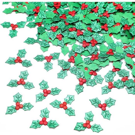 PLULON Lot De 300 Baies De Houx Artificielles Rouges Dorées Et