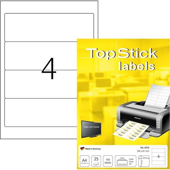 Leitz Étiquettes Imprimables Pour Classeurs à Levier Large, 56x190 Mm, Lot De 100 - Pour Un Classement Au Top - 4