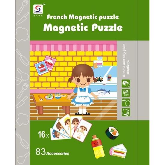 Puzzle Magnétique Double Face Habiller Les Visages - Jeu De Voyage Créatif Pour Enfants 14 Ans Et +