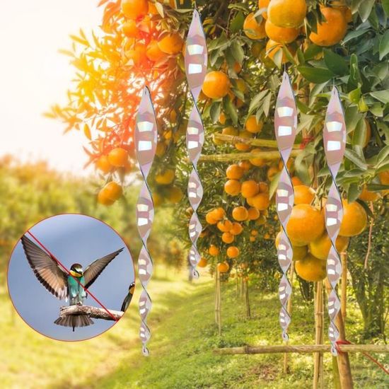 18 Effaroucheurs Oiseaux Réfléchissants Spirale - Répulsif Pour Balcon, Potager, Arbres Fruitiers
