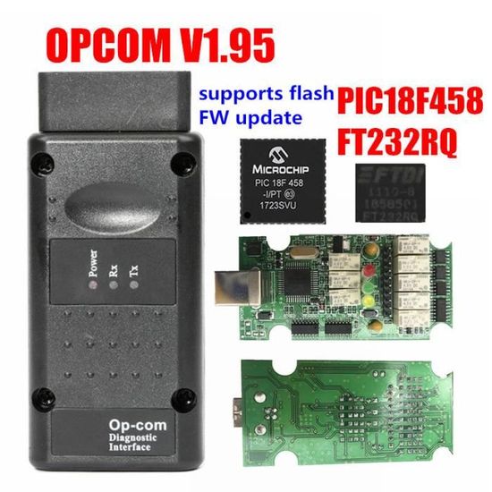 OPCOM – Firmware 1.99 1.95 1.78 1.70 1.65 PIC18F458 FTDI puce CAN-BUS lecteur de Code, pour Opel OP COM V1.95