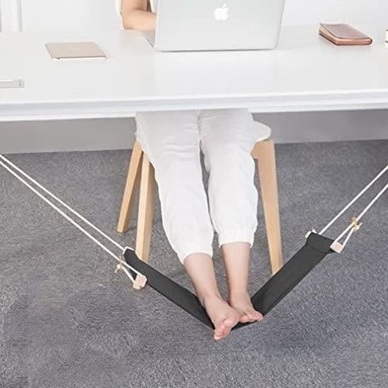 Repose-pieds ergonomique réglable pour un tabouret de pieds utilitaire confortable sous votre bureau que vous pouvez plier à emporter Noir Romote hamac pied par le support de base 