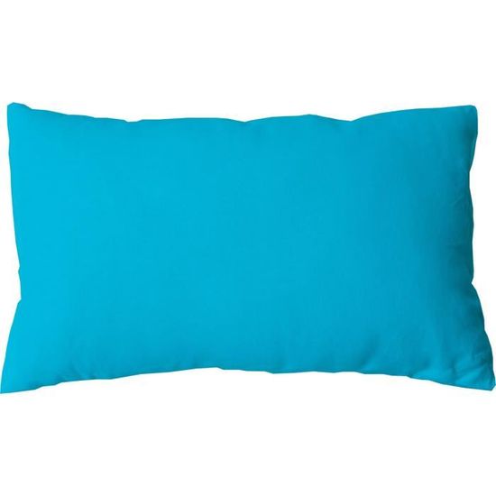 Coussin Non Déhoussable en Coton Uni - Turquoise - 30 x 60 cm