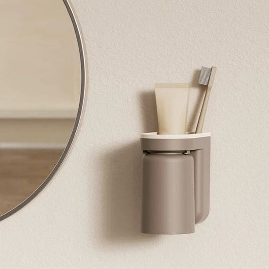 Lot De 2 Organisateurs De Brosse à Dents Avec Gobelet, Brosse à Dents, Gobelet à Brosse à Dents, Porte-brosse à Dents Mural Avec Trou De Vidange | Leroy Merlin