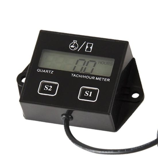 Runleader RL-HM011E Tachymètre Numérique + Compteur Horaire – Maintenance, RPM, Pour Tondeuse, Tracteur, Générateur