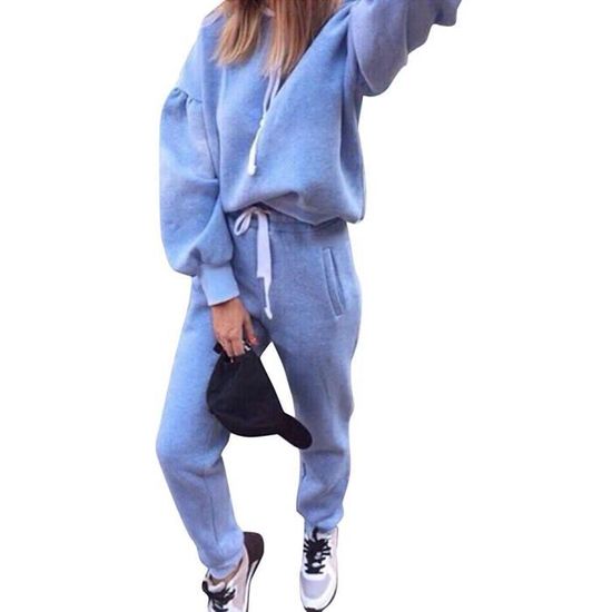 Ensemble Pantalon Et Haut Sport Survêtement Femme 2 Pièces Grande Taille - Ensemble Sportswear Pantalon Large Et Haut Col Rond Hiver Jogging Femme Grande Taille