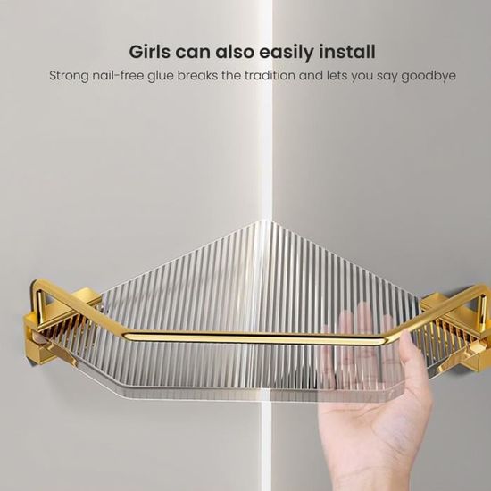HA09620-Étagère d'angle murale en plastique. support de rangement