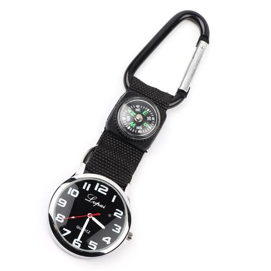 Montre De Poche Numérique Avec Mousqueton – Multifonction (heure, Date, Alarme, Boussole), Idéale Camping, Escalade