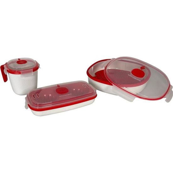 Frigo Sans Congélateur Mepal - Set 3 Récipients Pour Micro-ondes Lumina - Avec Couvercle Pour Frigo, Congélateur, Four Vapeur, Nordic Blue Boîte Hermétique Alimentaire