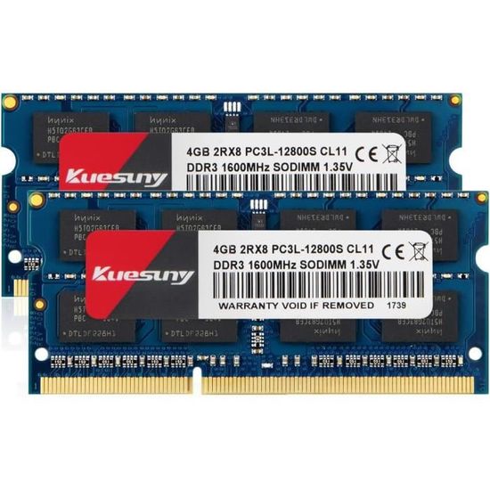 Barrette RAM 8Go DDR3-1600 PC3-12800 Pour HP Pavilion 500-265ef - Non-ECC, Garantie à Vie - Neuf, Marque Samsung/Hynix