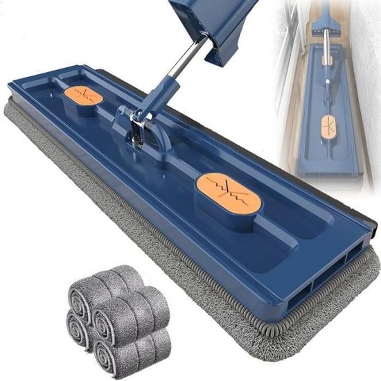 Balai à Franges Industriel Commercial Avec Manche 154,9 Cm - Serpillère Robuste Réglable En Acier Inoxydable Pour Maison, Garage Et Pro