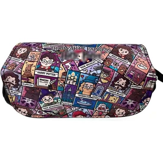 Trousse à Crayons En Cuir Motif Lémurien - Grand Format 20x9 Cm - Multi-compartiments, Fermeture éclair - Pour Bureau, Voyage, Maquillage