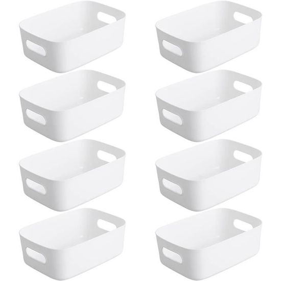 Bacs De Rangement Plastique - Lot De 11 Avec 4 Tailles Différentes - Pour Cuisine, Placard, Salle De Bain, Organisation D'étagères
