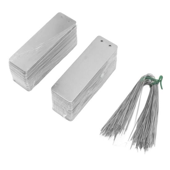 Lot De 50 étiquettes De Jardin En Aluminium - Double Face écriture - Imperméables - Avec Fils Métalliques
