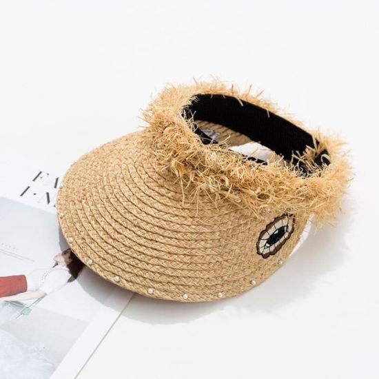 Chapeau Panama En Paille Pour été - Visière Enroulable, Bande Réglable - Protection Solaire Unisexe
