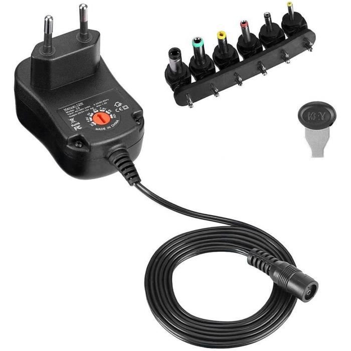 12W Adaptateur D'Alimentation Universel Usb Ca-Dc 3V - 4.5V - 5V - 6V