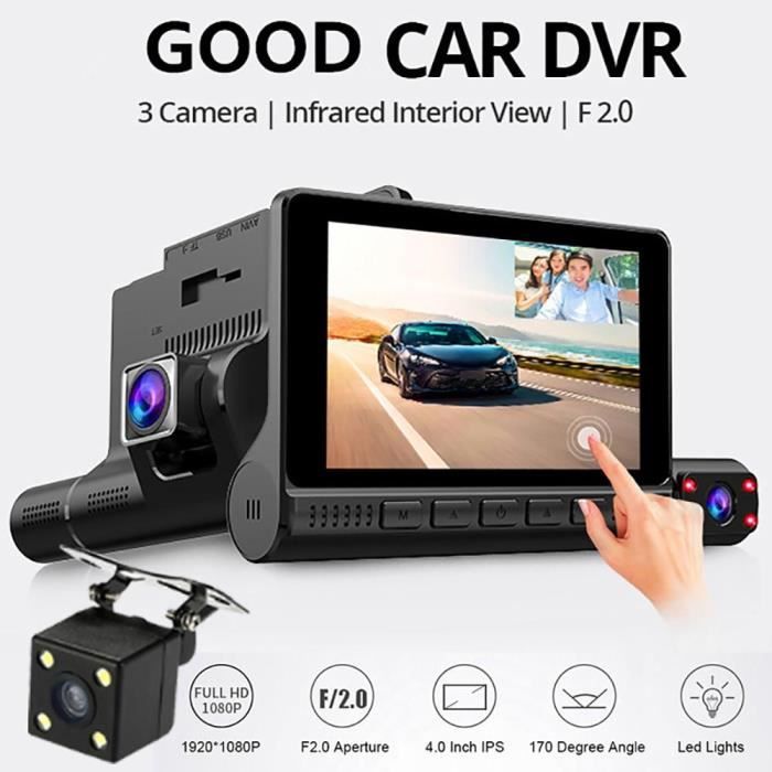 Enregistreur vidéo de voiture 3 en 1 Fhd 1080p 3 caméra de voiture