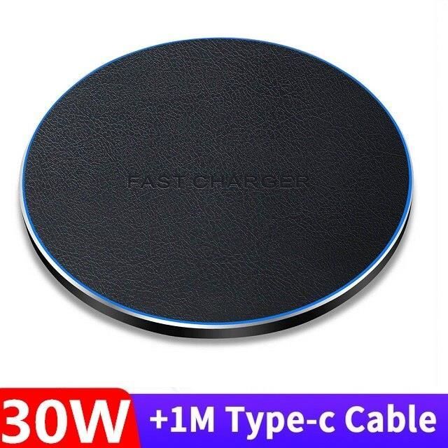 30W - Chargeur sans fil Qi 30W, coussinet de charge à Induction 20W, pour iPhone 12 Mini 11 Pro Max Xs Xr X 8