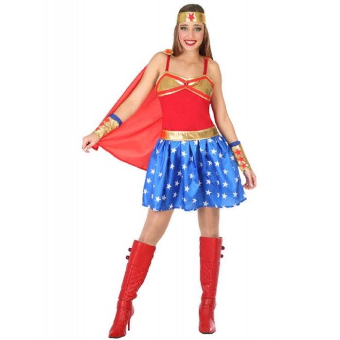 Déguisement Femme Héroïne Wonder XL Multicouleur