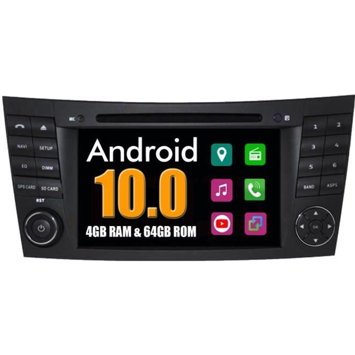 RoverOne Autoradio Bluetooth GPS Navigation pour Mercedes W211 2002-2008 W463 2001-2008 W219 2004-2011 Android Stéréo DVD MirrorLink