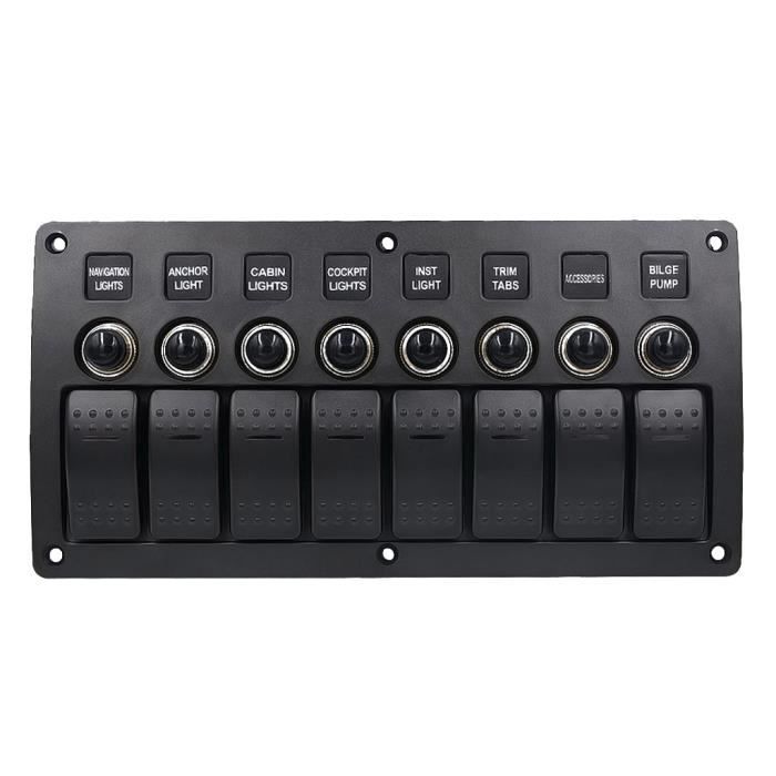 Interrupteur À Bascule 8 Panneaux Gang 12 V À 24 V Commodos Composants Électrique Pour RV Bateau Voilier Auto Accessoire *