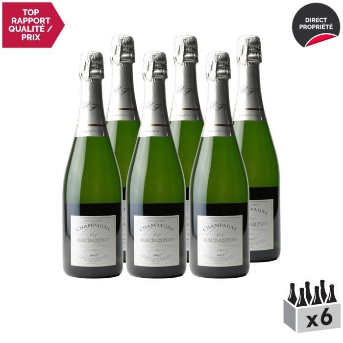 Champagne Brut tradition Blanc - Lot de 6x75cl - Champagne Daubanton - Cépages Pinot Meunier, Pinot Noir, Chardonnay