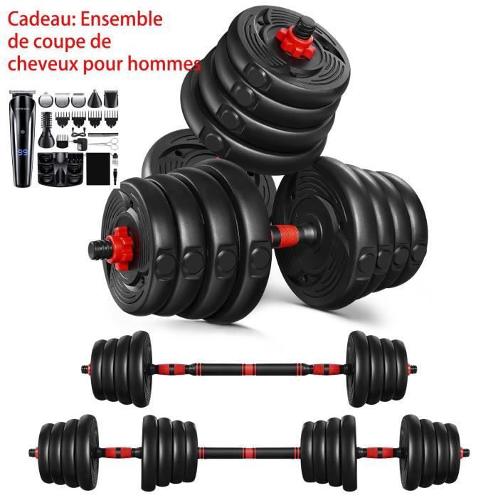 haltère réglable kit 30kg les haltères musculation , Haltère domestique + Ensemble de tondeuse à cheveux pour hommes