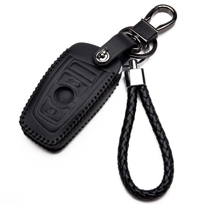 Housse en Cuir pour clé BMW 3 Boutons avec Porte-clés BMW Serie 1 2 3 4 X3 X4 X5 Smartkey étui de Protection Cover Coque pour tél