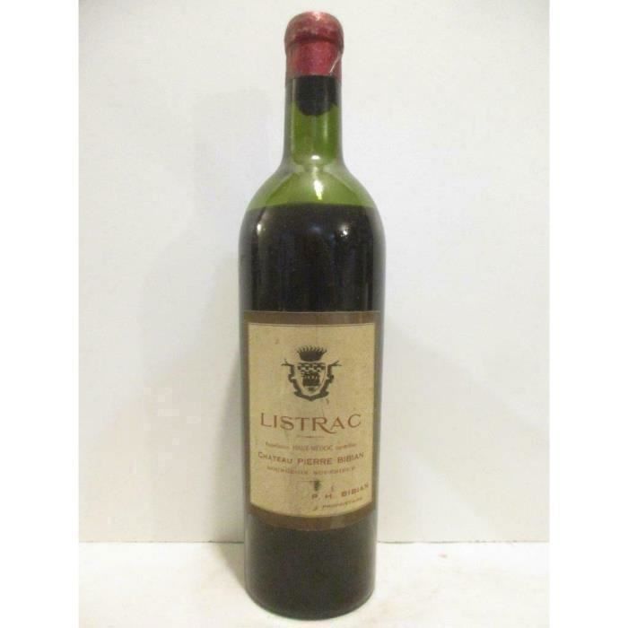 listrac château pierre bibian cru bourgeois supérieur (non millésimé années 1950 à 1960) rouge années 50 - bordeaux