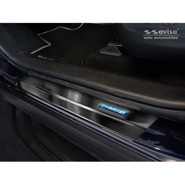 Avisa Seuils de portes inoxydable Noir compatible avec Toyota RAV4 (5th Gen.) 2018- - 'Hybrid' - 4-pièces