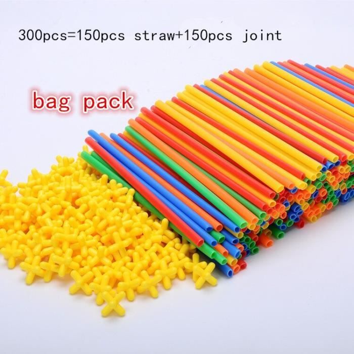 Maquette,4D bricolage blocs magnétiques en plastique paille combat inséré Construction Kits de Construction blocs jouet - 300 #A