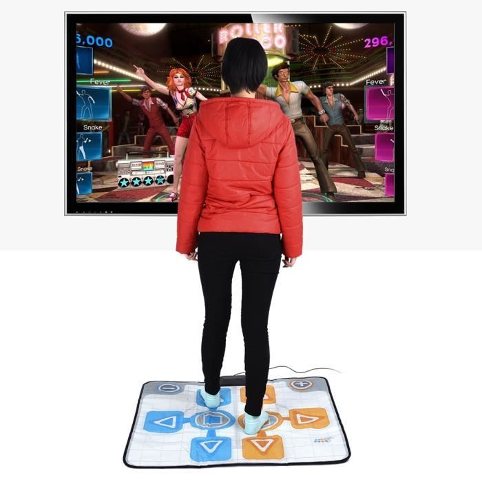 Tapis de Danse Anti-Dérapant Interactif Tapis Musical Tactile de Jeu Classique Deux Personnes Compatible USB-CWU