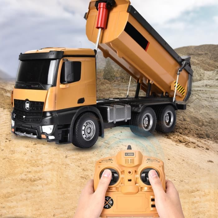 HUINA 1573 1:14 RC camion 10-CH télécommande camion à benne basculante ingénierie modèle de voiture jouet -GAR