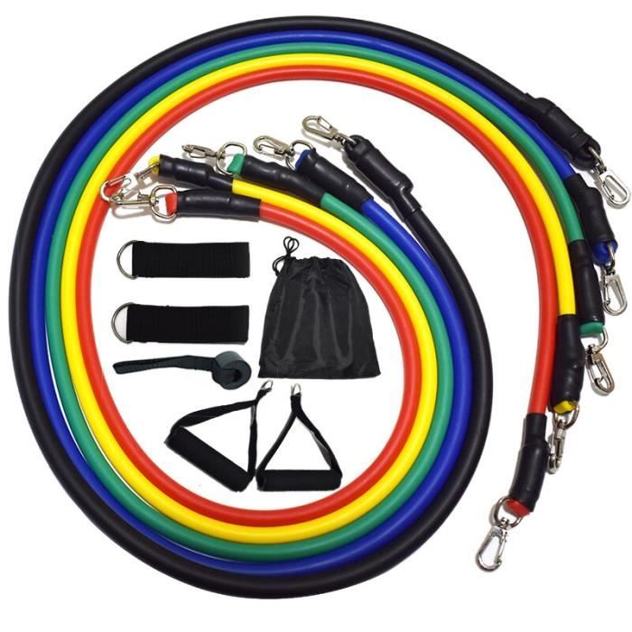 couleur 11pcs Bandes de réssance Élastiques de 100 Livres, 11 pièces, Équipement de Fitness, Cordes de tract