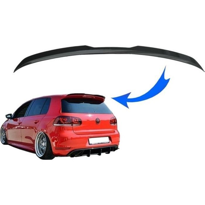 Becquet toit Add On Aile pour VW Golf 6 GTI R MK6 Hayon 2008-2012 Noir brillant
