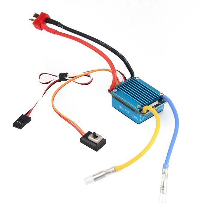 Esc de voiture Rc, contrôleur de vitesse Rc, Esc brossé, Esc brossé étanche 3s 160a avec prise en T Bec 5v 1a pour voiture Rc