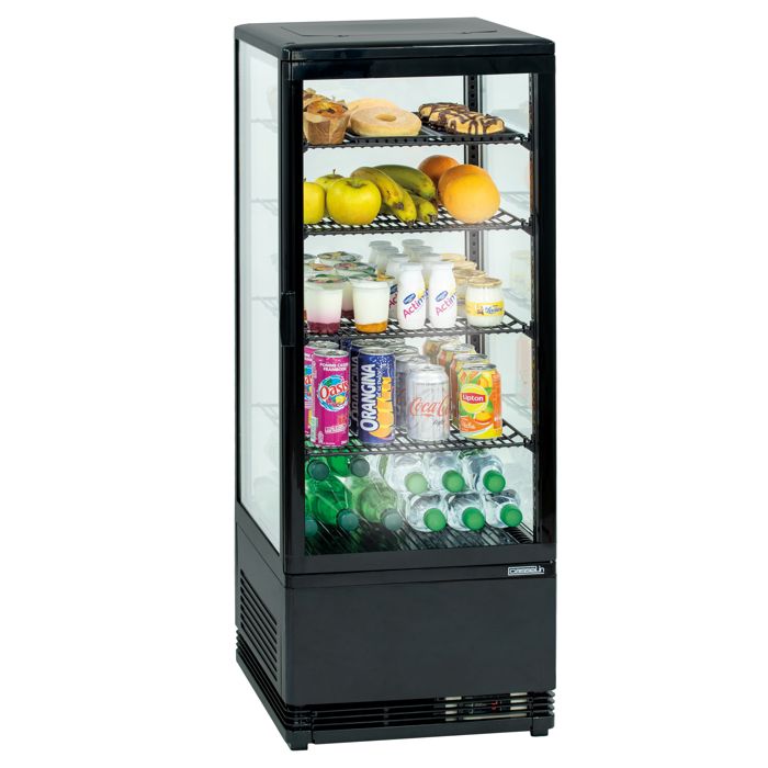 Mini vitrine réfrigérée positive 58 L ou 98 L Noire - Casselin