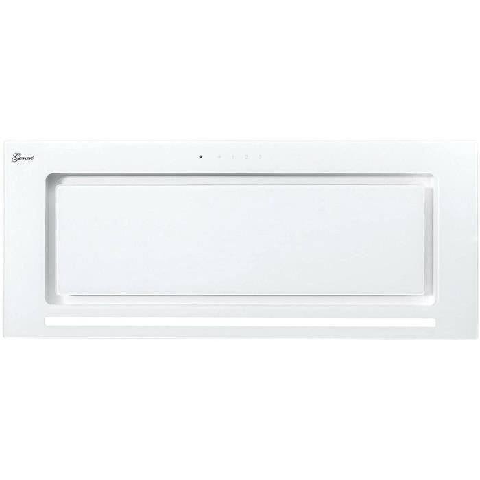 GURARI hotte de plafond GCH E 217 WH 70 PRIME, hotte aspirante 70 cm, en blanc, verre blanc, 1000m³/h