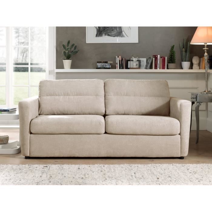 Austin - Canapé 3 places convertible - ouverture express - couchage quotidien Couleur - Beige